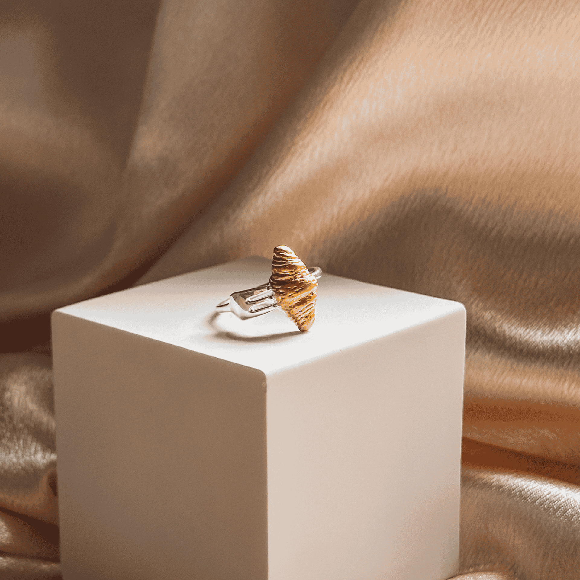 Croissant Crescent 925 Sterling Silver Adjustable Ring